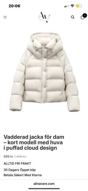 Beige puff vinterjacka