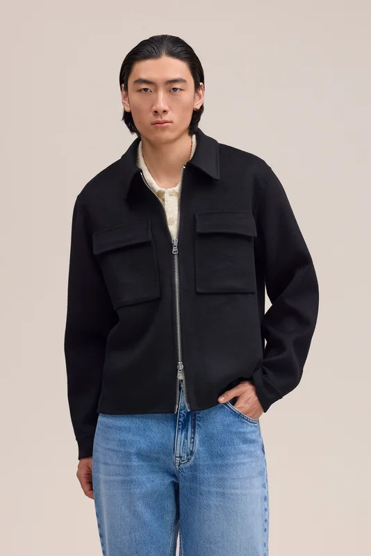 NN.07 Alban Jacke Herren Schwarz Certified Wool