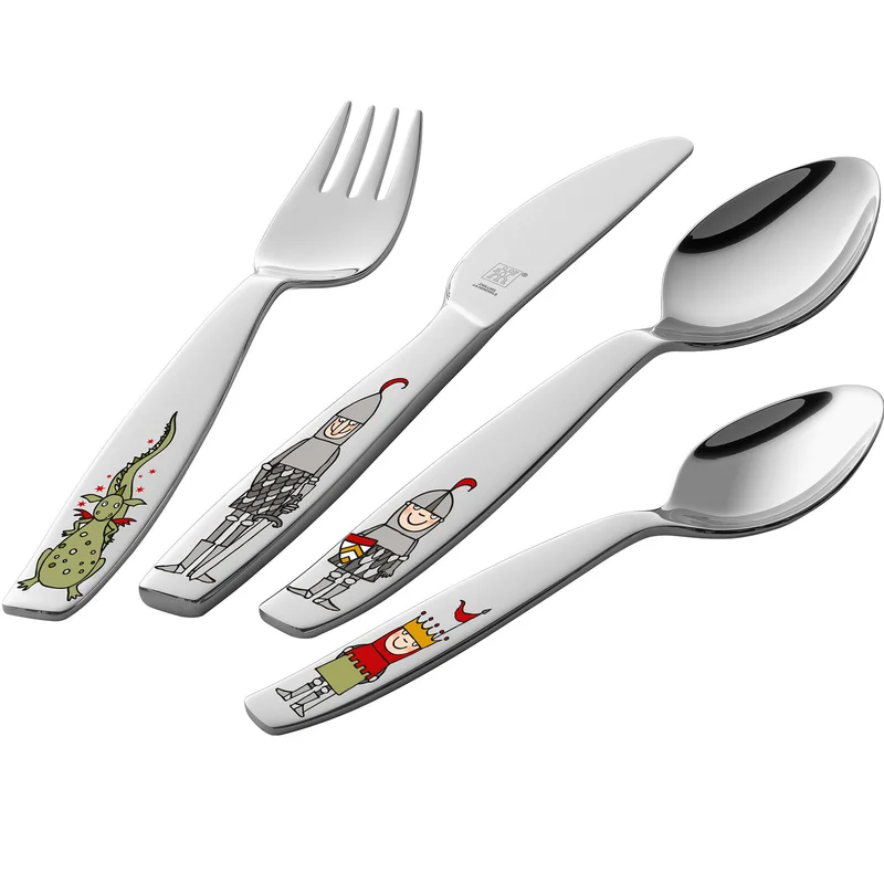 Zwilling Riddaren Eckbert barnbestick 4 delar, rostfritt stål | Fler produkter > Barnprodukter > Bestick för barn > Barnbestick | Bagaren och Kocken