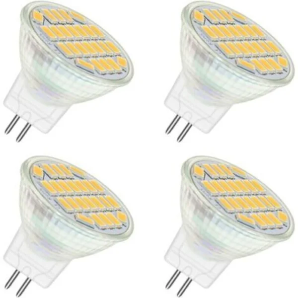 MR11 GU4 12V LED 4W Lämmin valkoinen 3000K, 350LM, 120° 35mm MR11 35W Halogeenivastaava, AC DC 24V 12V GU4 Upotettava LED-kohdevalo keittiökaappeihin,