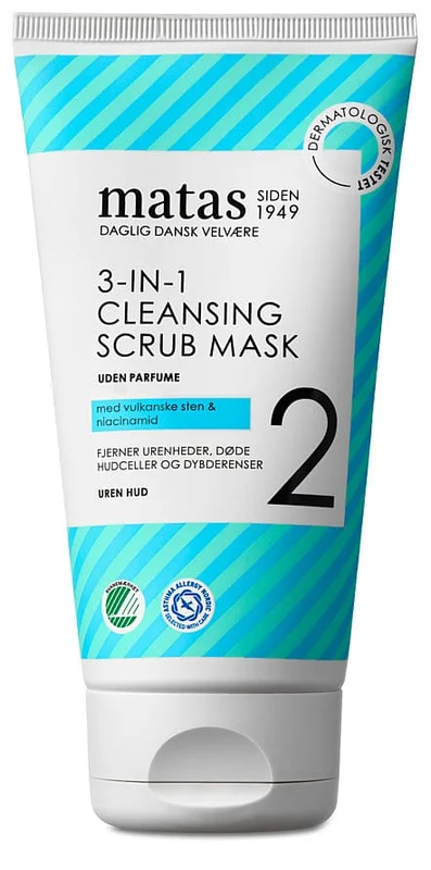 Matas Striber 3-in-1 Cleansing Scrub Mask 150 g, Hudpleje, Renseprodukter, Scrub