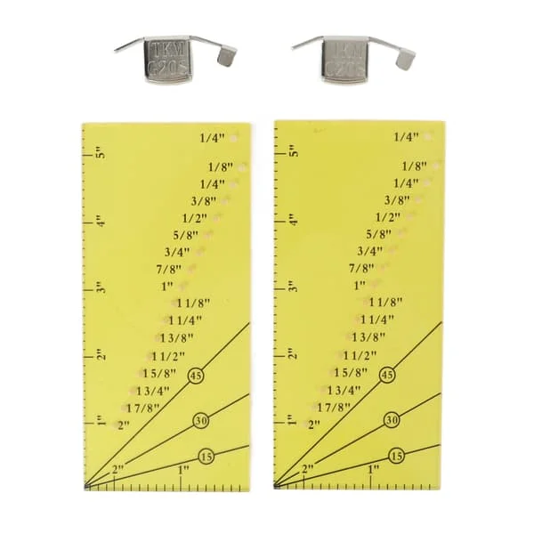 2 sæt magnetisk sømguide rustfrit stål transparent akryl gul lineal positioneringsmagnet syguide