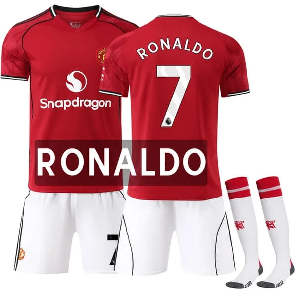 2526 Manchester United Hjemme Fodbold Børn Voksen Trøje Nr.7 Cristiano Ronaldo