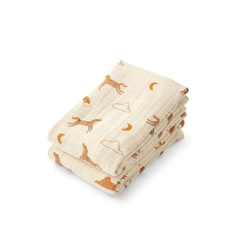 LIEWOOD Lewis Muslin Cloth 2-Pack Dream / Ecru, Børn & Forældre, Bleer, Stofbleer