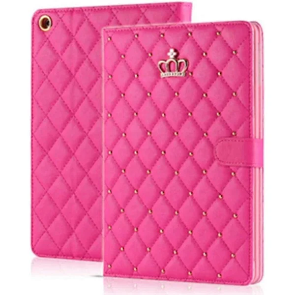 iPad 10.2 2021/2020/2019 9:e/8:e/7:e generation Fodral, Kron Design Bling Diamant Sött Elegant PU Läder Smart Auto Sleep/Wake Ställ Stöttåligt Fodral 