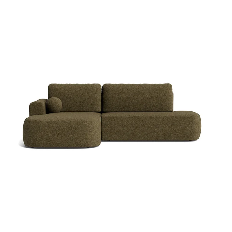 Monza Chaiselong Sovesofa, Venstrevendt med Opbevaring, Mørkegrøn Velour - Sovemål 215x140cm, 286/175x90cm - Elegant og Stilfuld