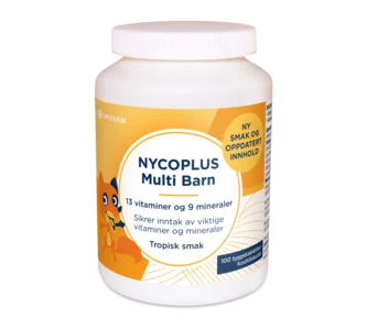 Nycoplus Multi barn tyggetabletter med tropisk smak 100 stk