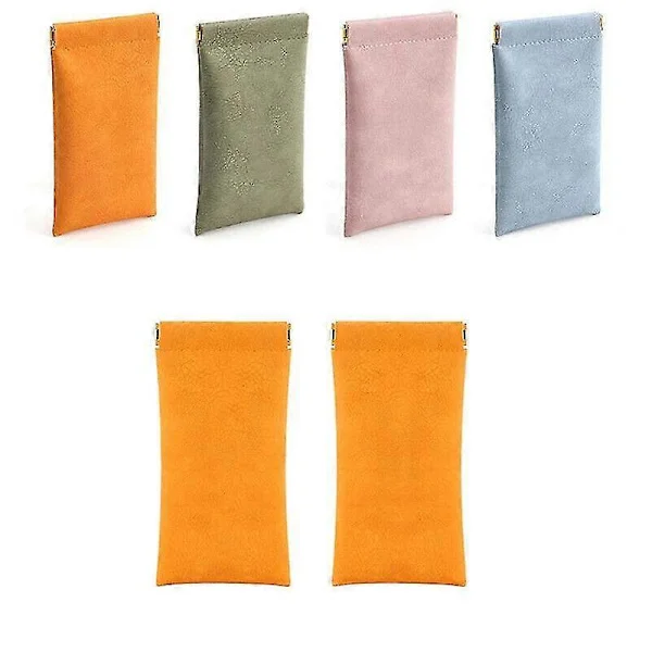 Soft PU Leather Glasses Storage Bag Sunglasses Case Portable Waterproof Pouch 2pcs