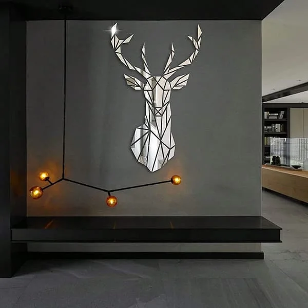 3D Mirror Wall Decor, Self-Adhesive Acrylic Mirror for DIY Home Decoration Silver
