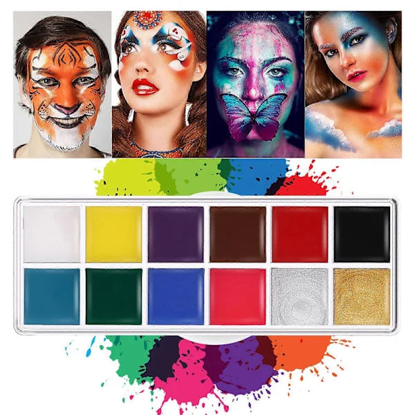 Den sommer jeg blev smuk 12 farver Halloween Makeup Ansigtsmaling Ansigtsmaling Jule Ansigtsmaling