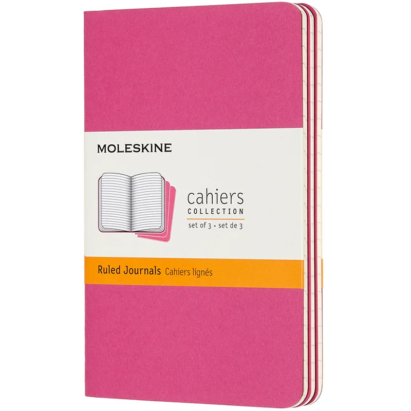 Moleskine Cahier Notebook Pocket Pink Linjerad