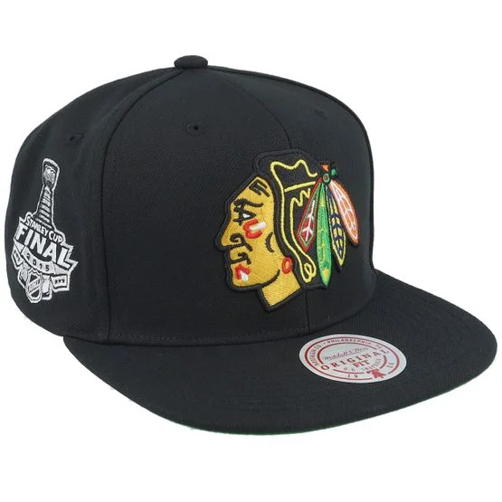 Mitchell & Ness - NHL - Black - snapback - Cap - Chicago Blackhawks Top Spot Black Snapback - Hatstore