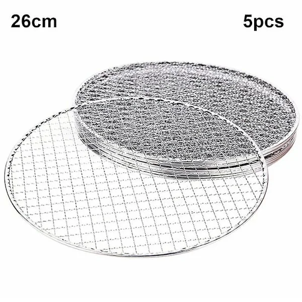 5 stk./sett Rund Disponibel Grillrist Stekenett Grill Bakepanne