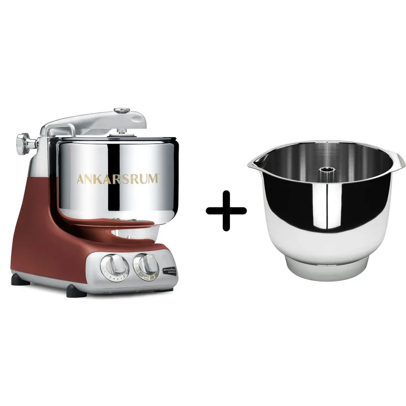 Ankarsrum AKM 6230 Kjøkkenmaskin + Assistent Original vispebolle, rustic maroon