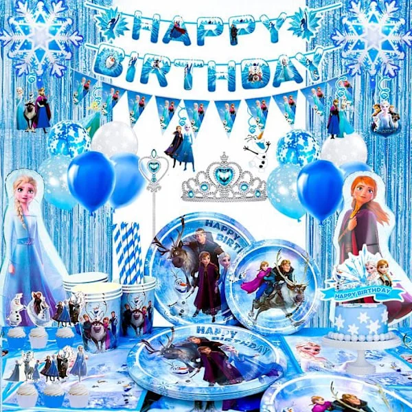 Dekoration Kalas Frost Elsa Kalas Servis Set - Ballong Tallrikar etc Dekoration Frost 3~16 År