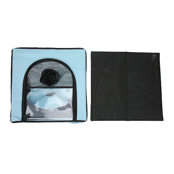 Pet Drying Room Nylon Oxford Cloth Mesh Design Foldable Pet Drying Cage for Puppy Camping Travel Blue
