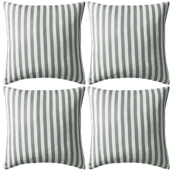 Maison Exclusive - Udendørs pude sæt af 4 Stribet tryk 45 x 45 cm Grå