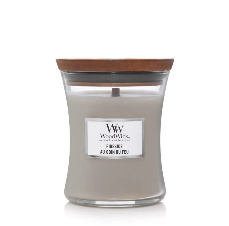 Woodwick Hourglass Candles Fireside 85g - Candela Profumata