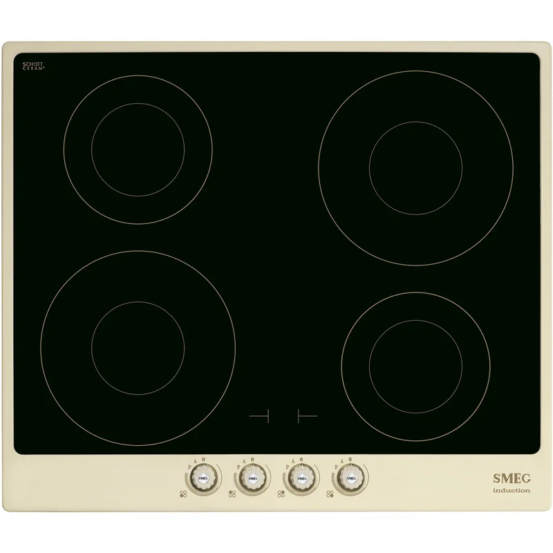 Smeg 60 cm Cortina Induktionshäll med Ram, Creme | Vitvaror > Induktionshällar > Induktionshäll | Bagaren och Kocken