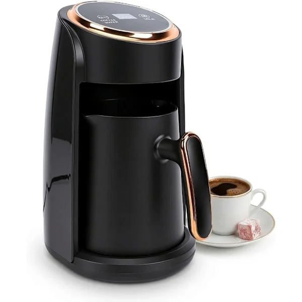 Automatisk kaffemaskin med 600W dampsystem og automatisk avslåing, perfekt for 3 til 5 kopper.