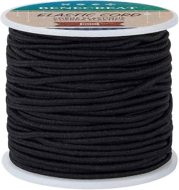 2,5 mm Black Elastic Cord 38 Yard Stretch Thread Beading Cord Fabric Cord Rope for DIY Crafts Bracelet Necklace