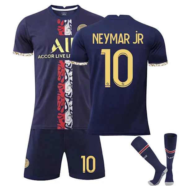2022-2023 Nya Paris Hjemme Spesialutgave Gull Nr. 30 Messi Nr. 7 Mbappe Nr. 10 Neymar Drakt Voksen Barn Fotballsett Neymar NO.10 26