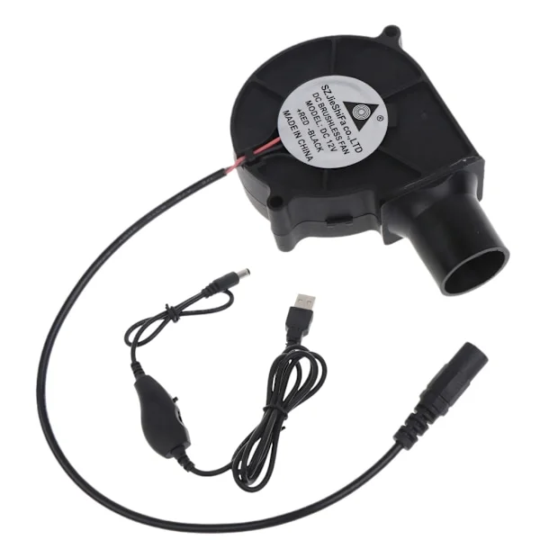 USB 5V2A 12V 5.5x2.1mm 7530 Matlagningsfläkt BBQ Fläkt Utomhus Matlagning Kolfläkt Portabel Grill Luftfläkt