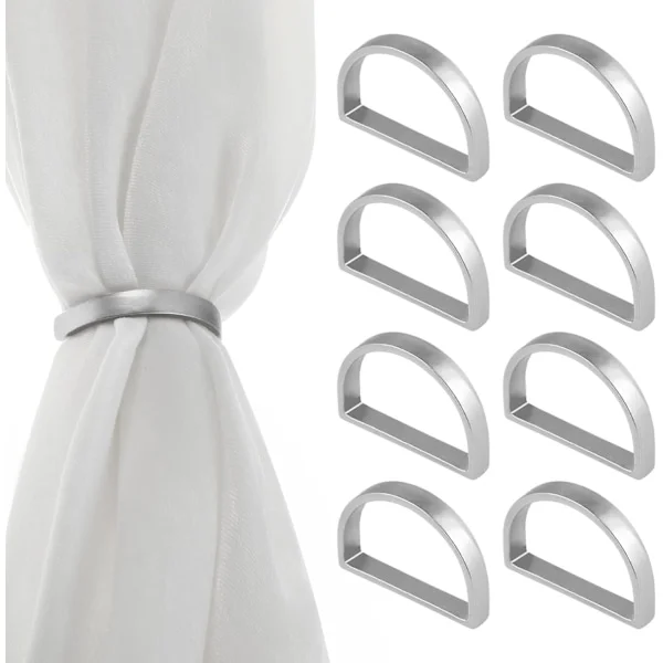 8 Servietringe, Sølv Servietholderring Elegant Sølv Servietringe Dekor Metal Servietringe til Borddekoration Valentinsdag Thanksgiving