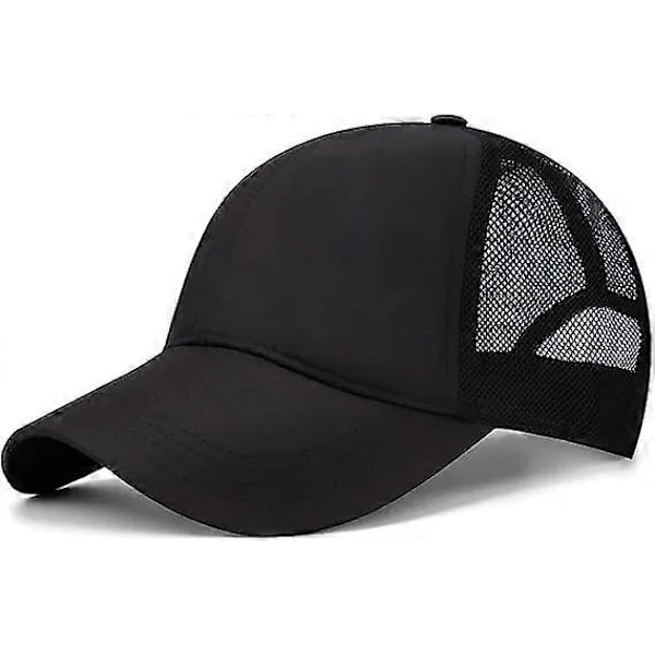 Mesh Quick Dry Baseballkeps Trucker Hats Justerbar Keps Svart