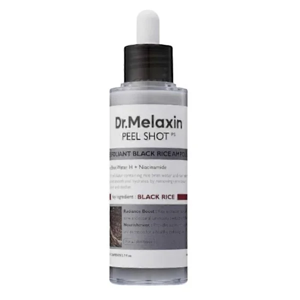 Dr. Melaxin Peel Shot Glow White Rice Peeling Ampoule & Peel Shot Glow Black Rice Peeling Ampoule för alla hudtyper 80ml Svart