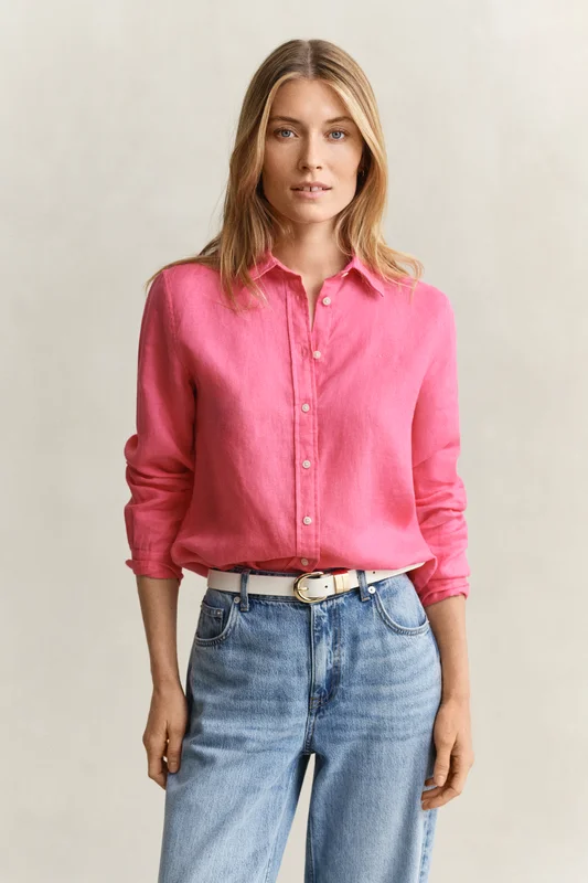 GANT Damen Regular Fit Leinen Bluse (32) Rosa