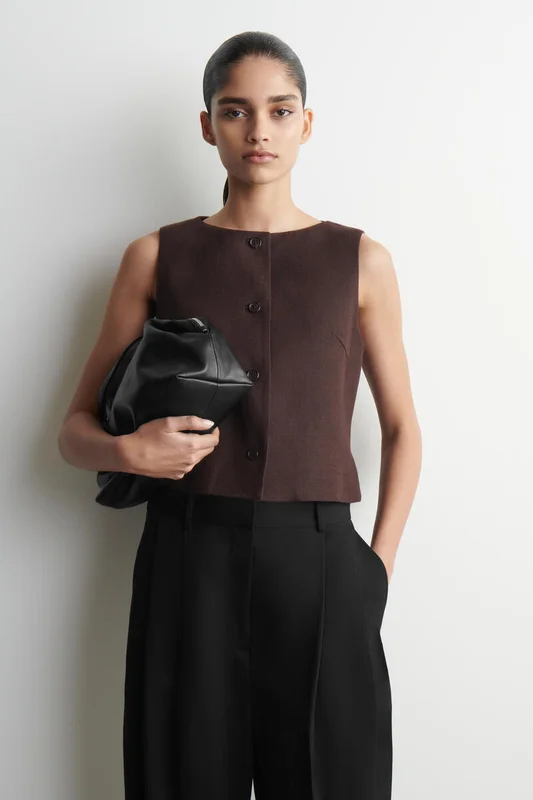 COS Women's Tailored Waistcoat in Brown