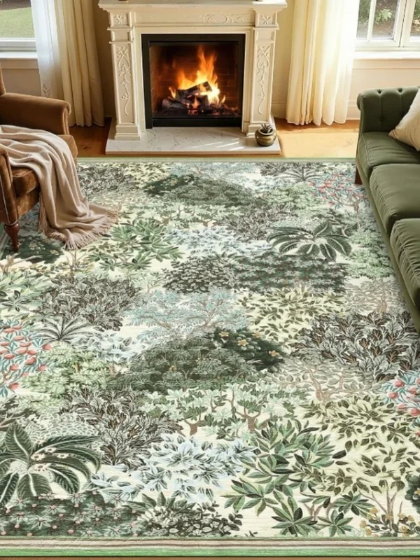AliExpress - Tapis de salon à motif de plantes vertes, tapis moderne et tendance pour canapé, table basse, tapis de sol antidérapant, lavable en 