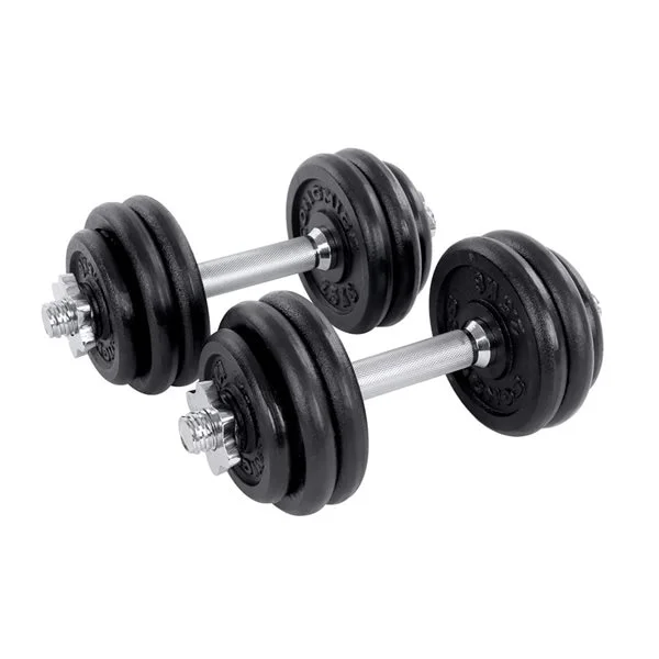 Manualer 15 kg 2-pk justerbare / manualsett med vektskiver / styrketrening støpejern med sklisikkert grep