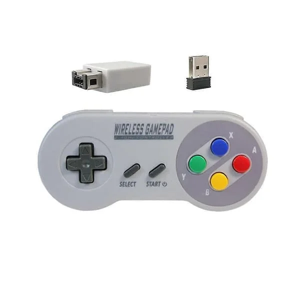 Trådlös 2.4G spelkontroll Gamepad Joypad Joystick Kompatibel för SNES Mini PC Windows NS Switch Färgglad Knapp