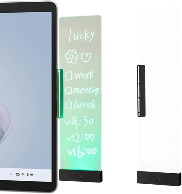 30x8x1,4cm LED Memo Board with Sticky Note Holder Clear Acrylic Computer Monitor Organizer Office Supplies Work From Home Essentials Multifunctional 
