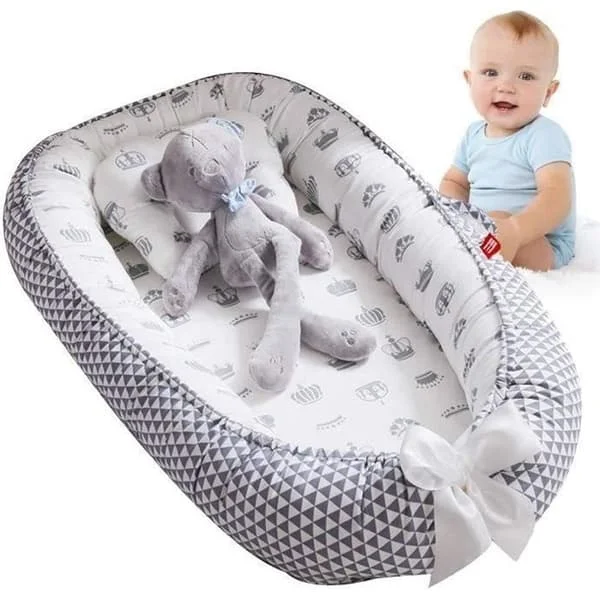 Cocoon baby sengreduserer, baby sengreduserer, Baby Nest kokong for nyfødt spedbarn, babypute, reisekurv