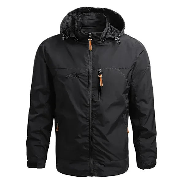 Men's Windbreaker Military Field Jacket Outerwear Men's Tactical Waterproof Pilot Jacket Hoodie Men's Hunting Army Clothes Black