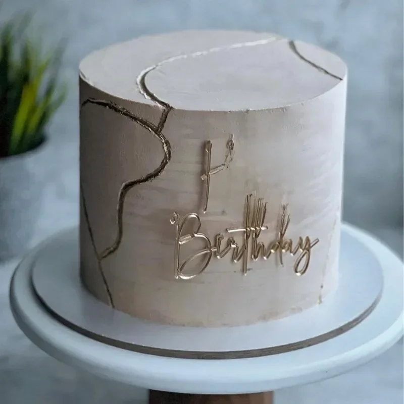 AliExpress - Ins Gold Happy Birthday Kuchen Topper Geburtstag Mädchen Acryl Kinder Geburtstag Party Kuchen Topper Baby Dusche Geschenk Dessert 