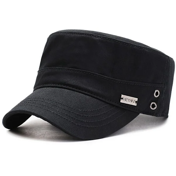 Svart - Justerbar Baseballcaps Golfhatt Motorsykkel Trucker Caps Strapback Caps for Menn Kvinner, Hatt Utendørs Getaway