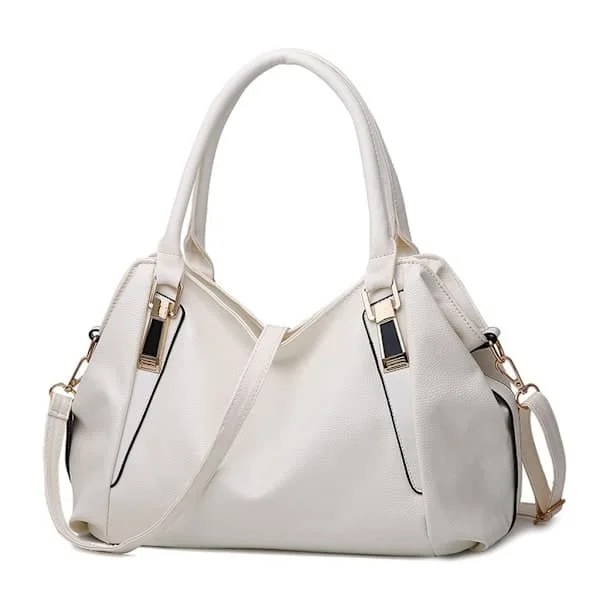 Women's Handbag Messenger Bag, Women's Large Capacity Soft Faux Leather Top Handle Shoulder Bags Crossbody Bags White White