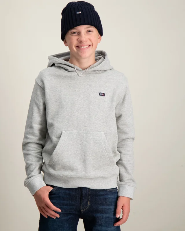 Lexington Lucas Organic Cotton Logo Hoodie Gris Sweats à capuche Garçon - Kids Brand Store