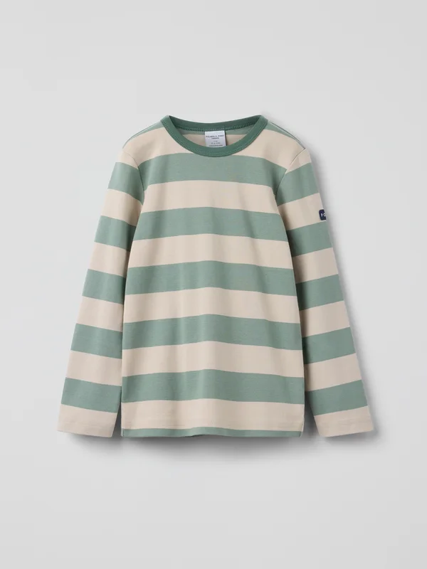 Polarn O. Pyret - Long-sleeve top striped - 86 - Childrenswear - green
