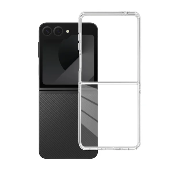 Lyxigt Transparent Magnetiskt Skal kompatibelt med Samsung Galaxy Z Flip 7 Flip7 5G Ultratunt Klart Telefonskal kompatibelt med Magsafe ZFlip7