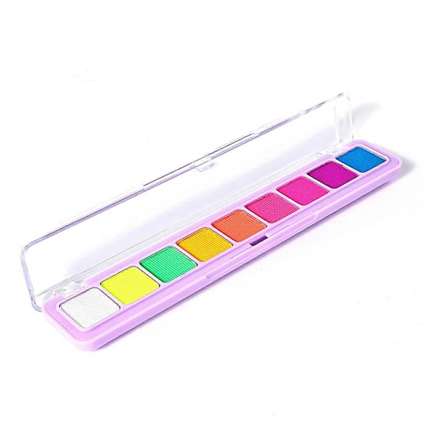 Glow UV Kropsmaling, Black Light Kropsmaling Glød i Mørke Ansigtsmaling, 9 Farver Vandaktiveret Professionel Ansigtsmaling
