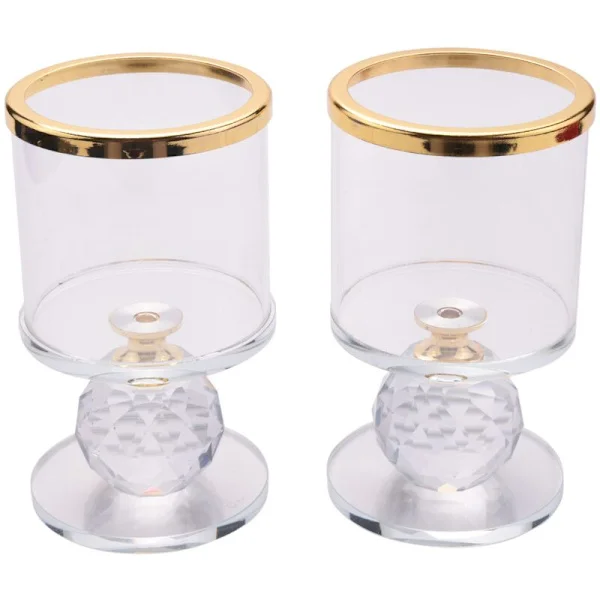 Krystallpelarsøyle Lysestake Glass Lysestake Telys Lysestaker Søyle Lysestake for Borddekor S