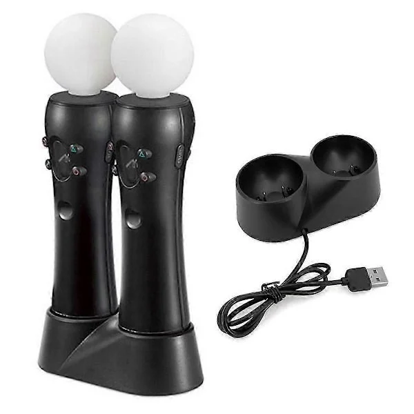 PS4 VR Move Controller Dobbeltoplader | Opgraderet VR Game Controller Opladningsdock (Kun oplader)
