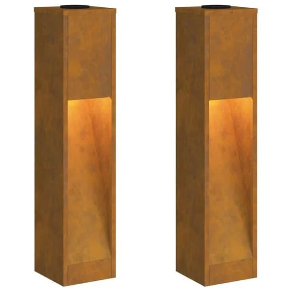 Solcells LED-gatulampa - vidaXL - Galvaniserad - 18x18x80 cm - Varmvit - Solcell - Stående - Automatisk belysning