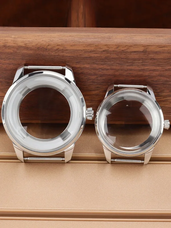 AliExpress - 33MM/40MM Silbernes Uhrengehäuse mit gewölbtem Glas für Cocktail Time Presage Seiko Mod NH35 NH34 NH38 Uhrwerk Stahluhren Montageteil