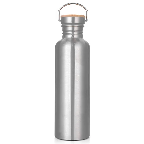 1L Stainless Steel Sports Water Bottle, Leak-Proof Metal Water Bottle BPA-Free Fully Hand-Polished Texture